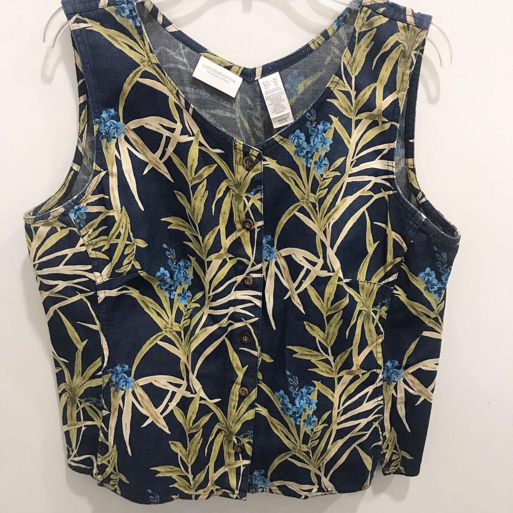 Vintage 90s Tropical Floral Two Piece Set